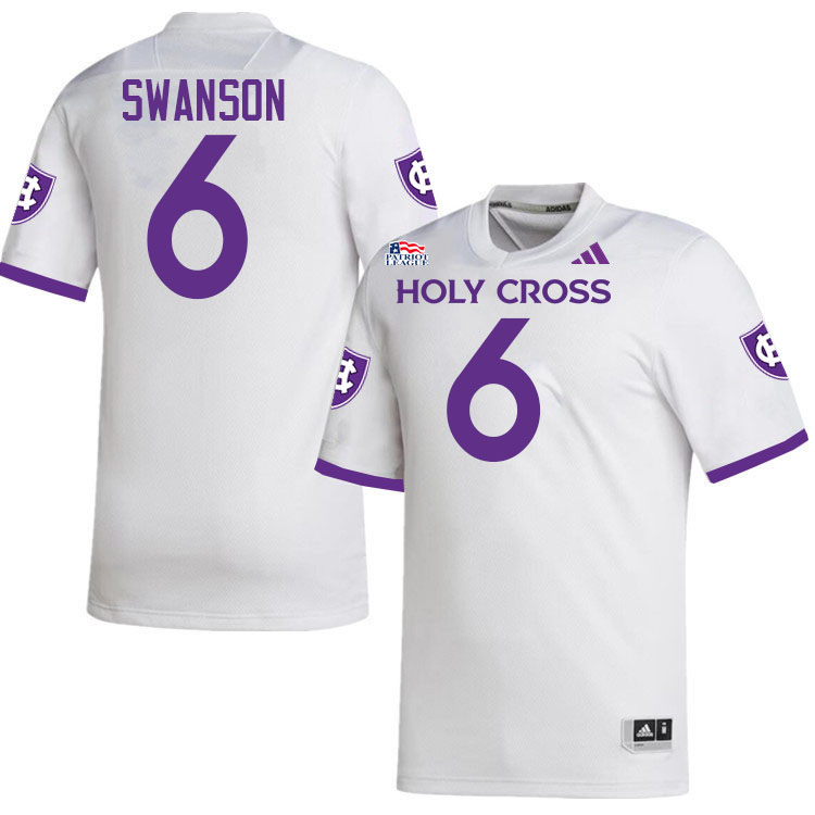 Holy Cross Crusaders #6 Cal Swanson College Football Jerseys,Uniforms-White